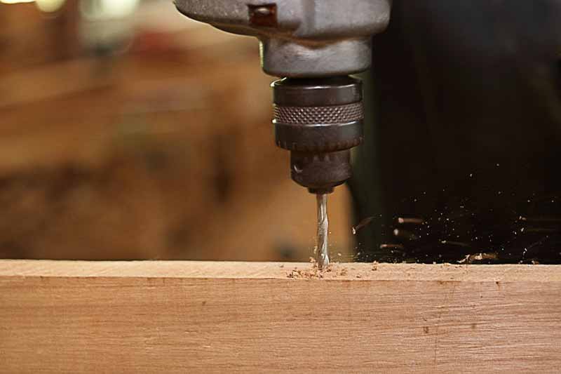 Drilling deep in wood